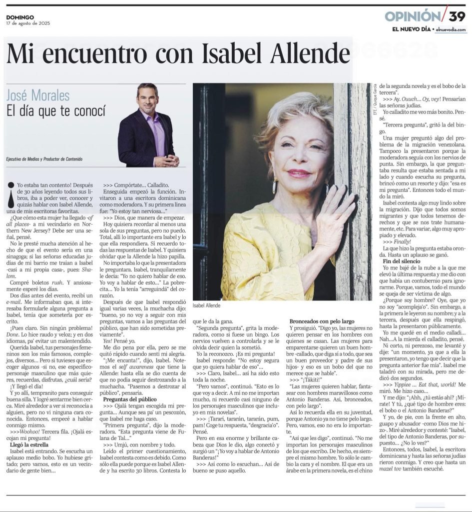 Recorte Mi encuentro con Isabel Allende